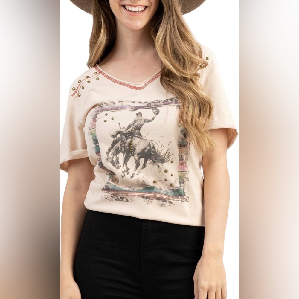 Delila STUDDED BUCKING BRONC MINERAL WASH